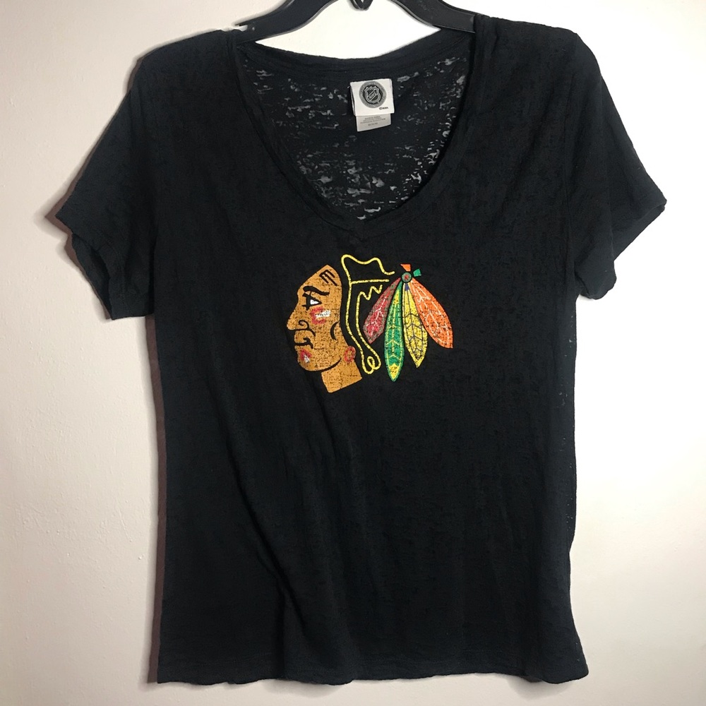 NHL Chicago Blackhawks Black See Through T-Shirt